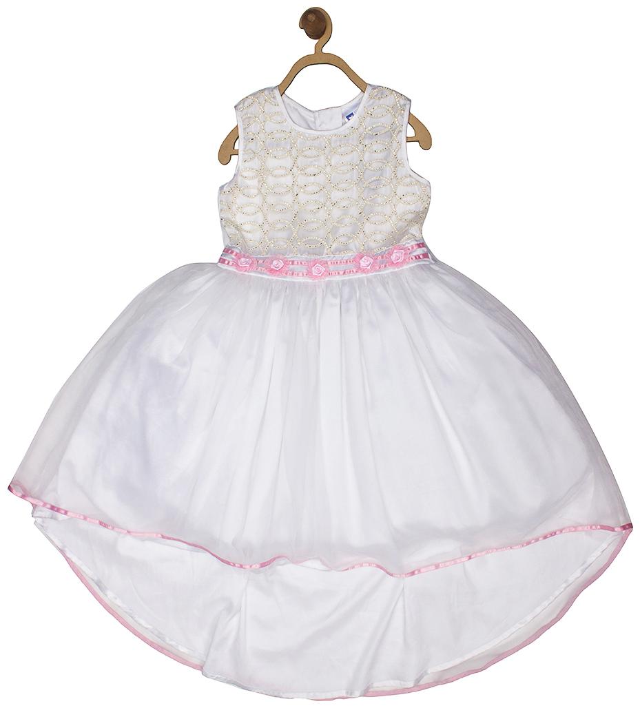 

612 League Grey Cotton Short Sleeves Above Knee Princess Frock ( Pack of 1 )