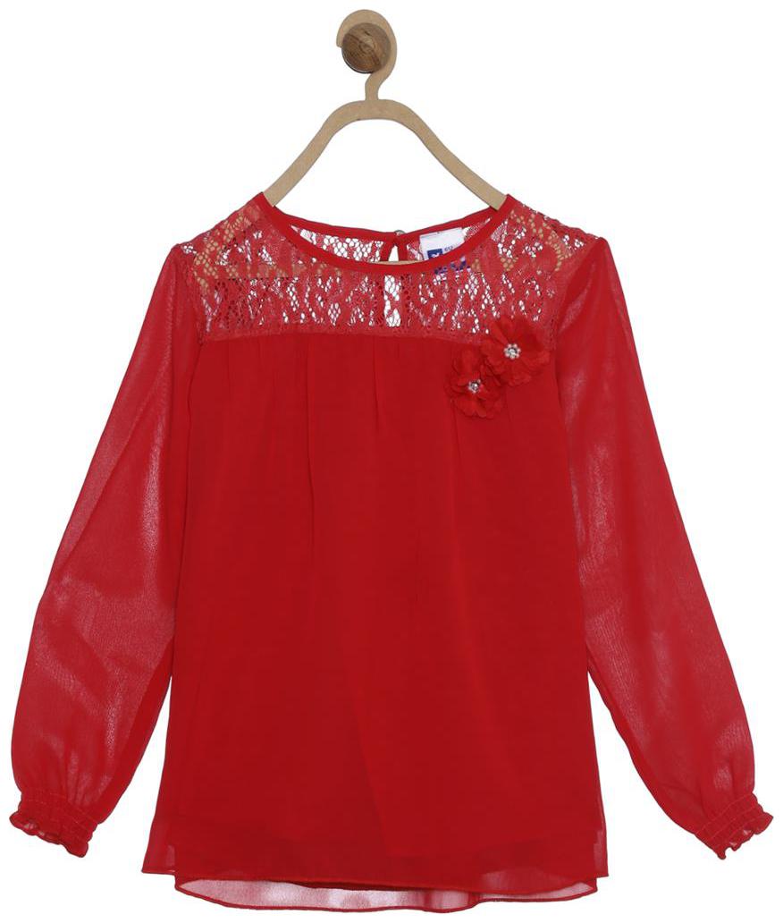 

612 League Girls RED GEORGETTE TOPS
