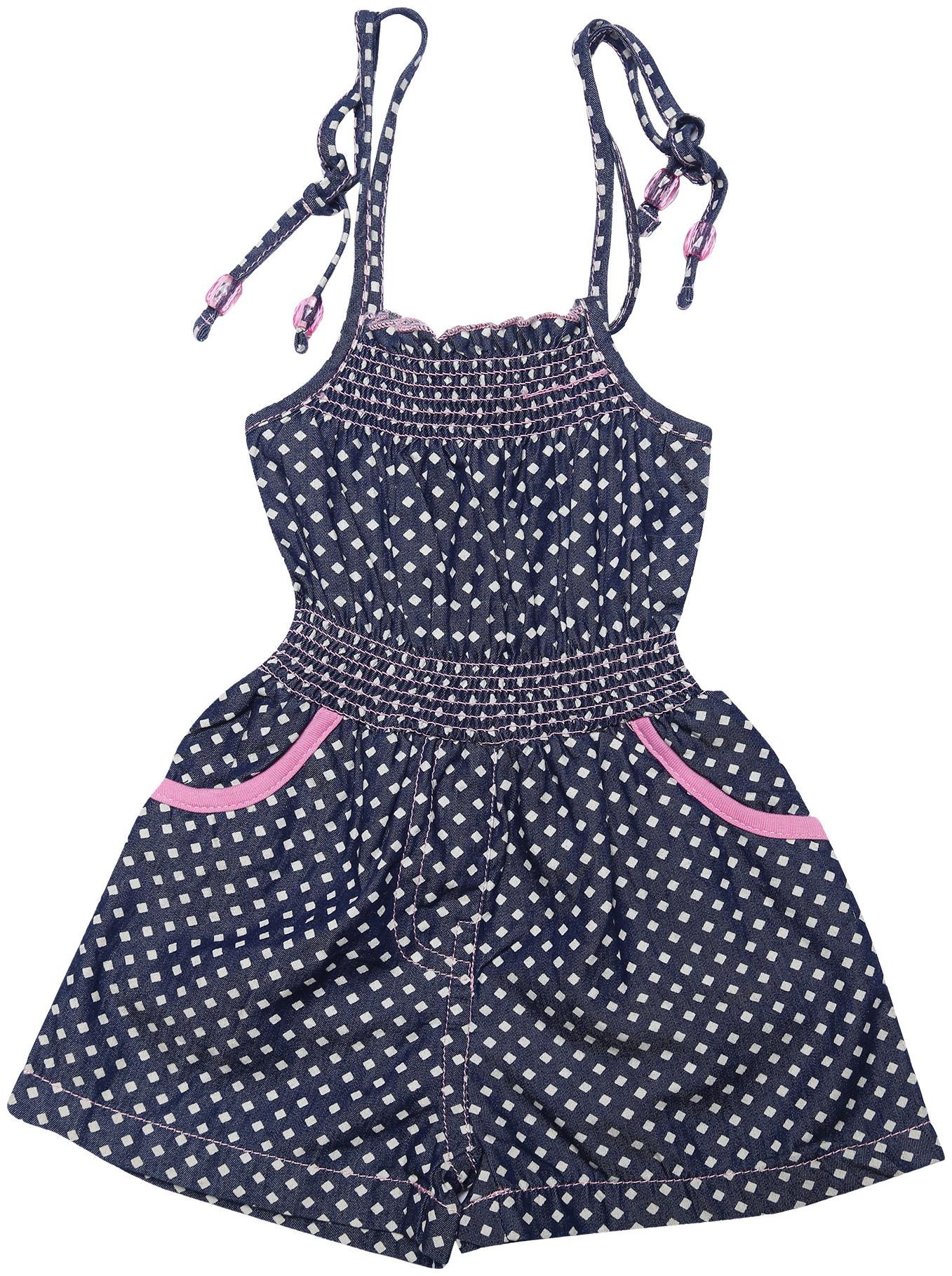 

612 League Baby girl Cotton Self design Princess frock - Blue