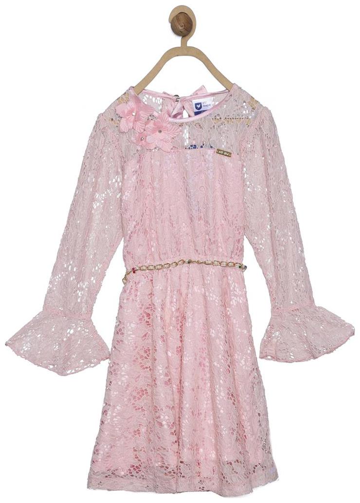 

612 League Pink Cotton 3 4th Sleeves Knee Length ( Pack of 1 )