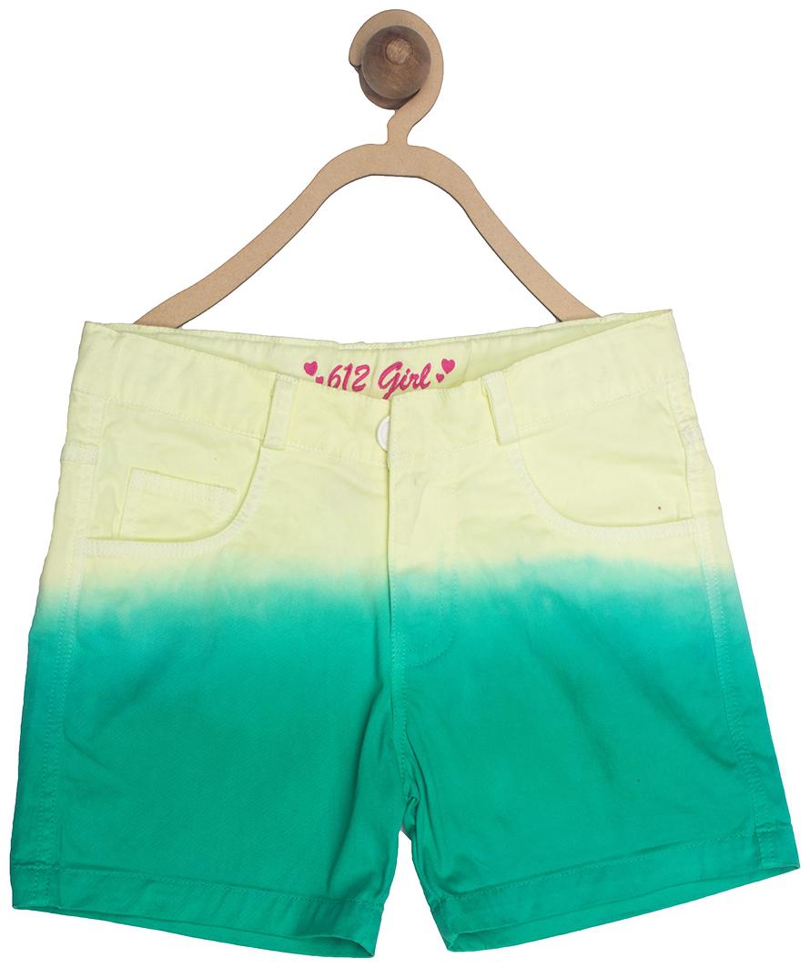 

612 League Girl Cotton Solid Regular shorts - Blue
