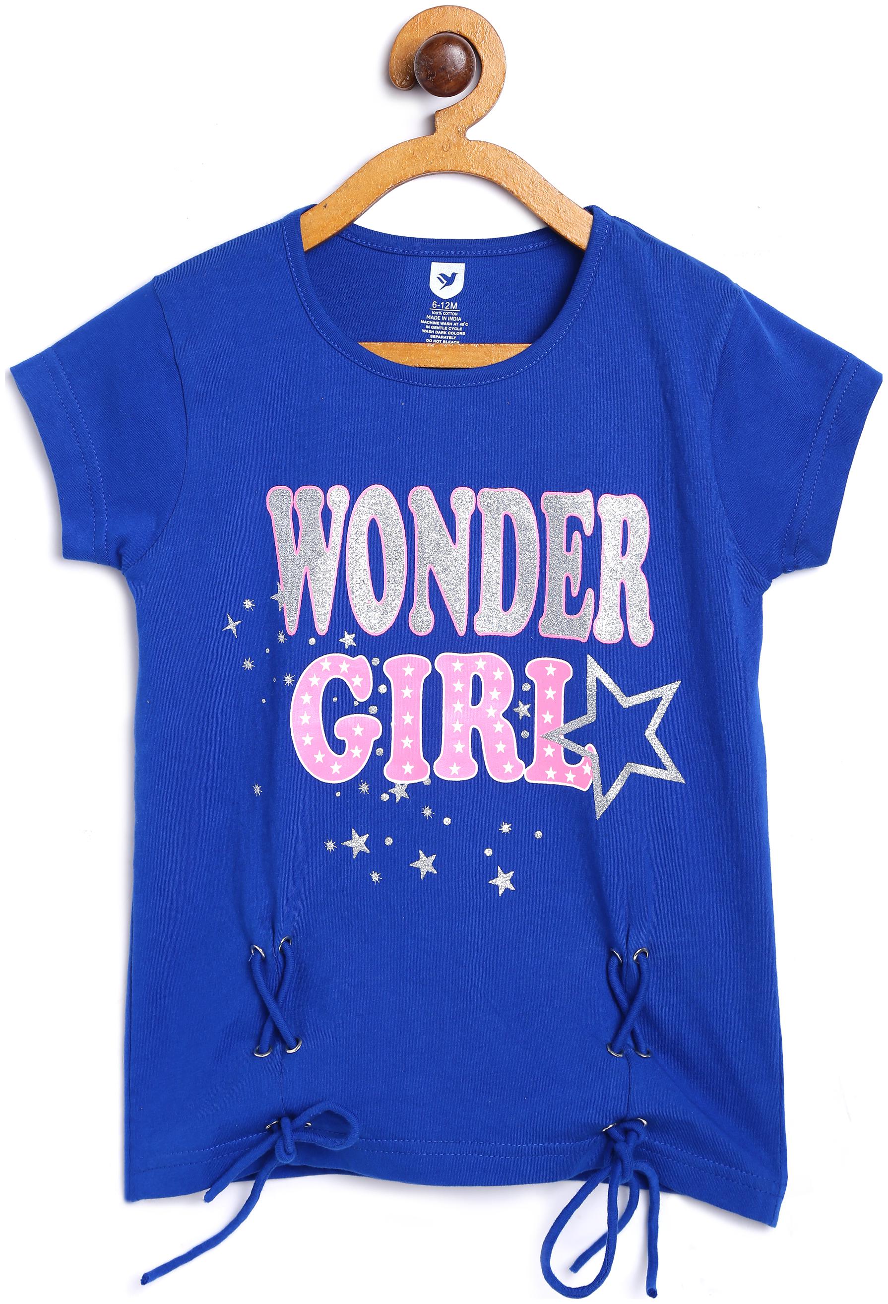 

612 League Girl Cotton Printed Top - Blue