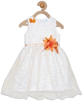 612 League Girls White Sleeveless Frocks, Dresses and Skirts