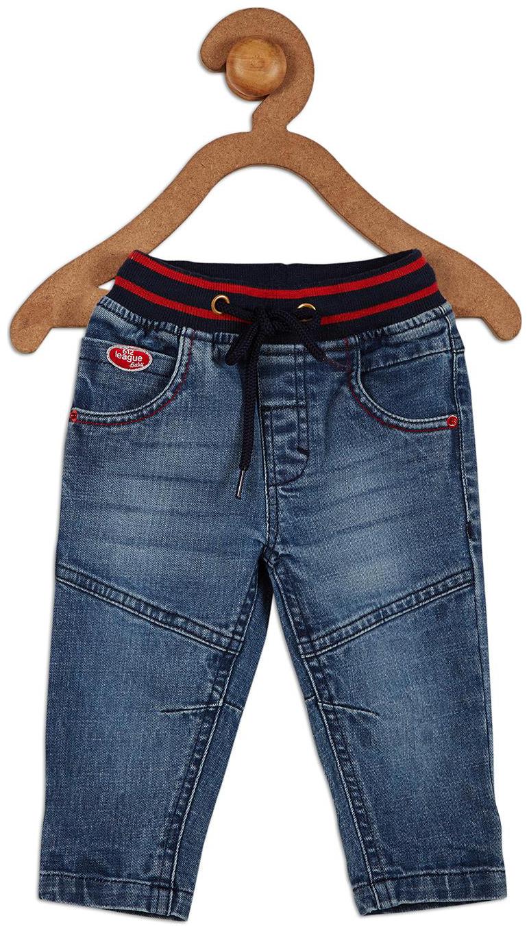 

612 League Baby boy Cotton Printed Jeans - Blue