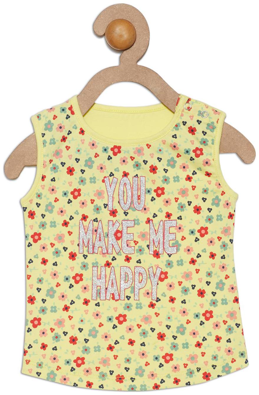 

612 League Cotton Printed Top for Baby Girl - Yellow