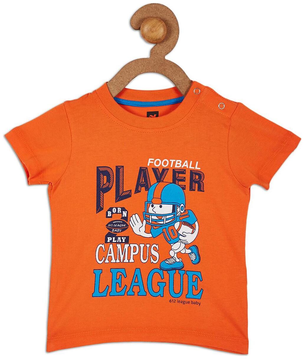 

612 League Cotton Printed T shirt for Baby Boy - Orange