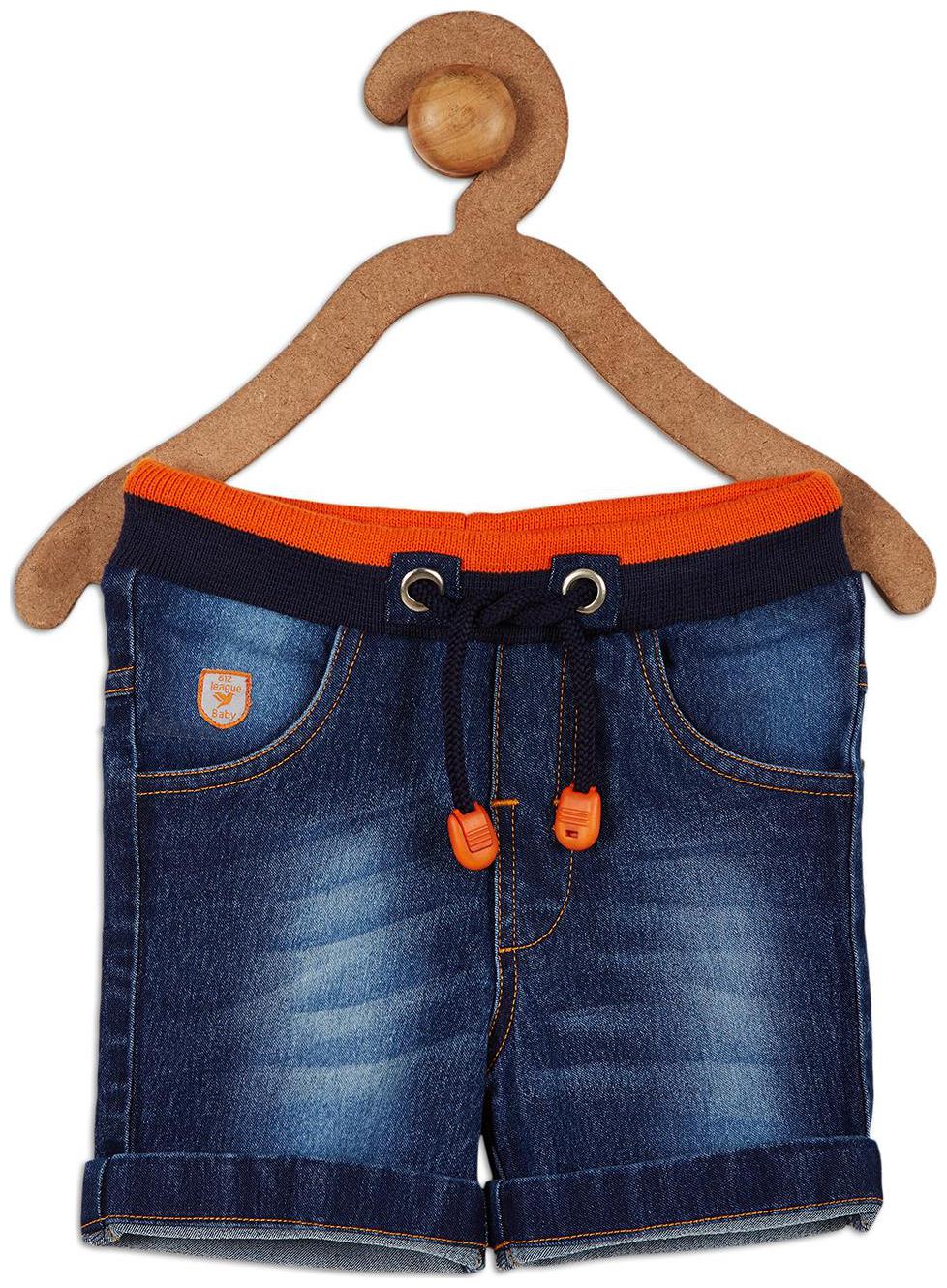 

612 League Baby boy Cotton Solid Shorts - Blue