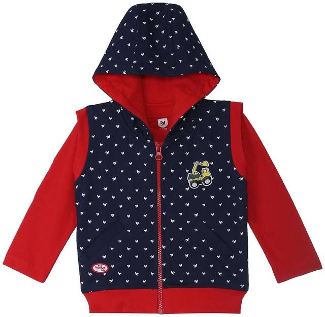 612 League Baby Boy Cotton Solid Winter Jacket - Blue