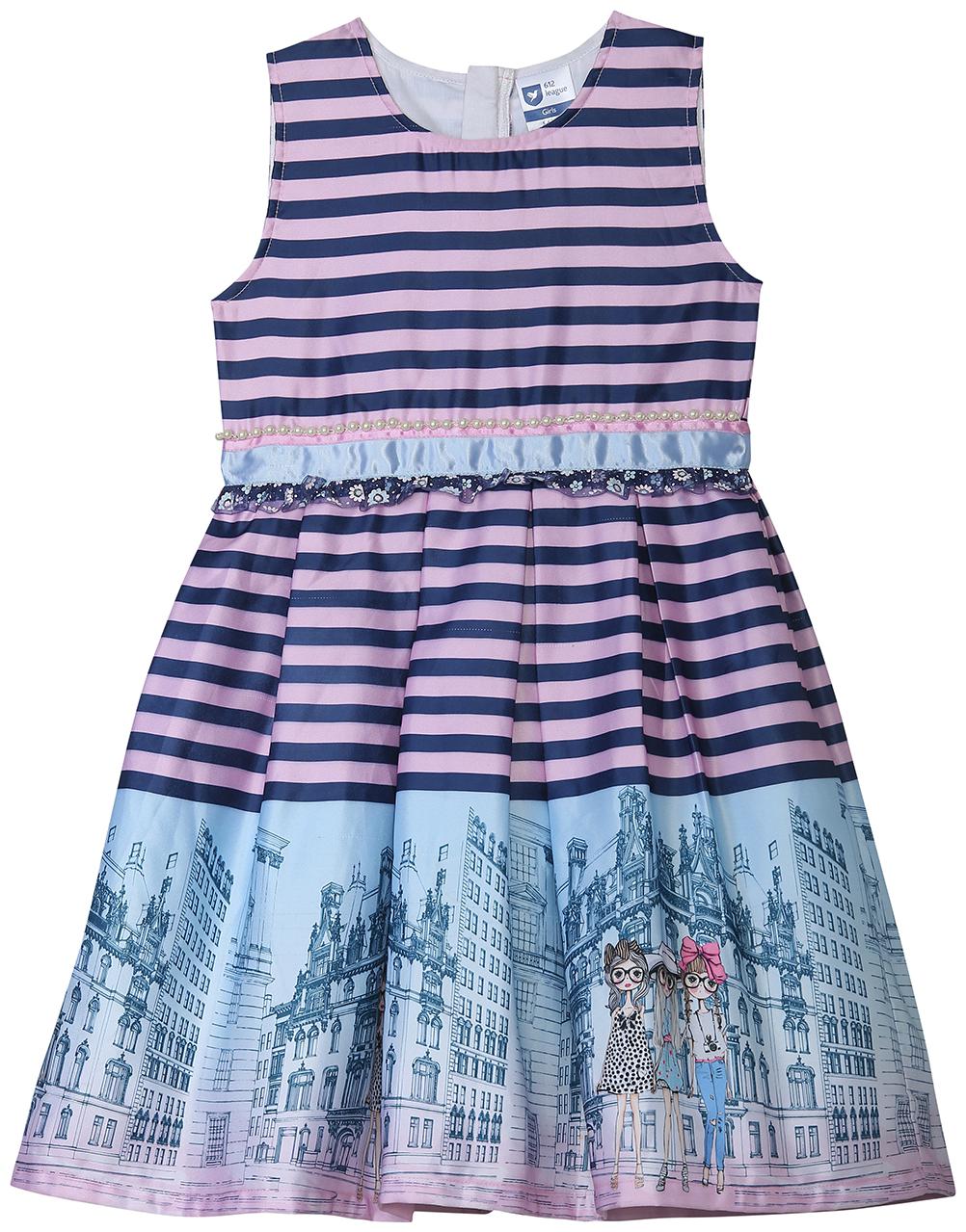 

612 League Multi Cotton Full Sleeves Knee Length Princess Frock ( Pack of 2 )