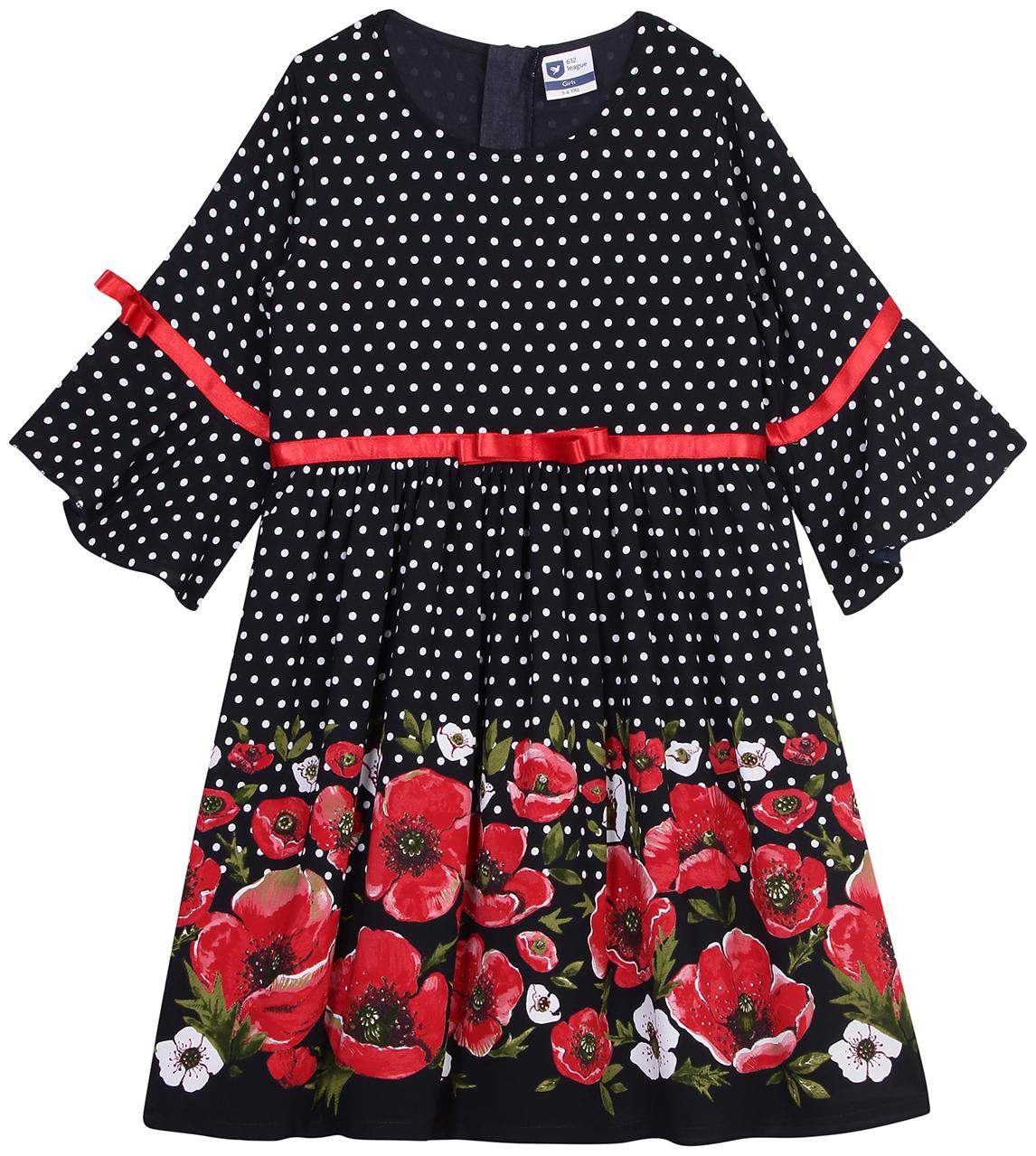 

612 League Multi Cotton Full Sleeves Knee Length Princess Frock ( Pack of 1 )