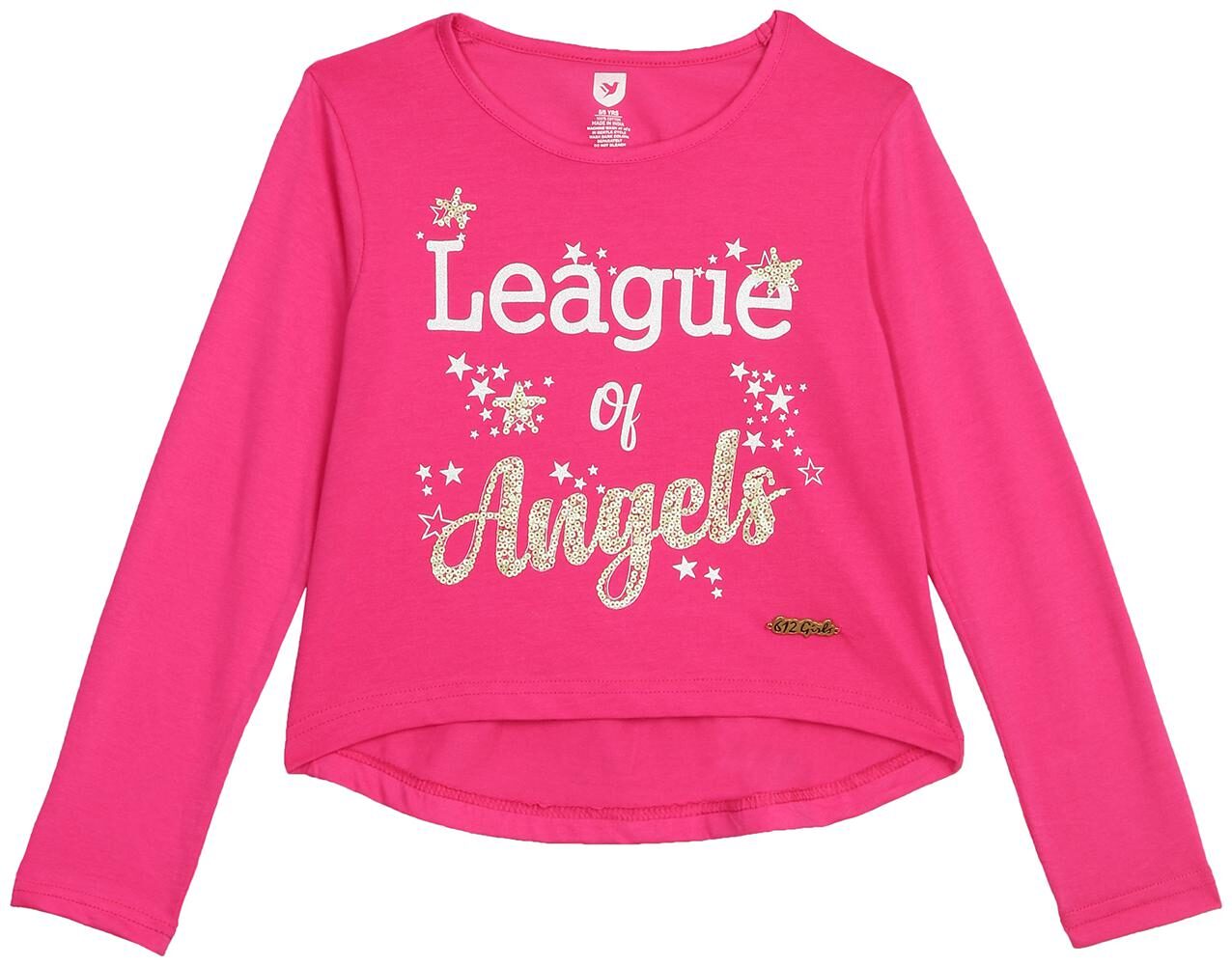 

612 League Girl Cotton Printed Top - Pink