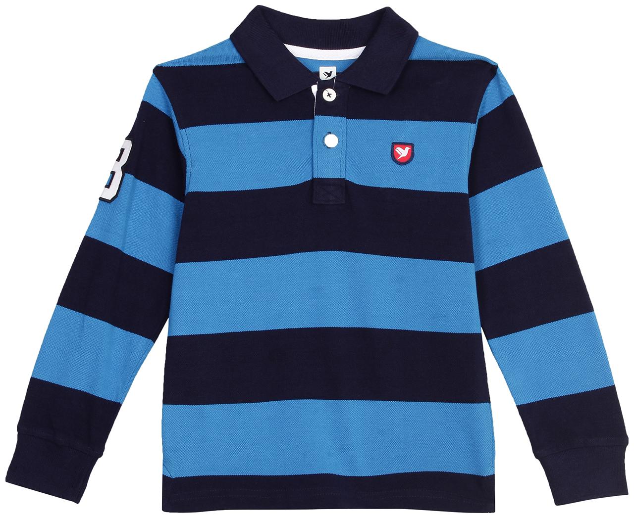 

612 League Boy Cotton Striped T-shirt - Blue
