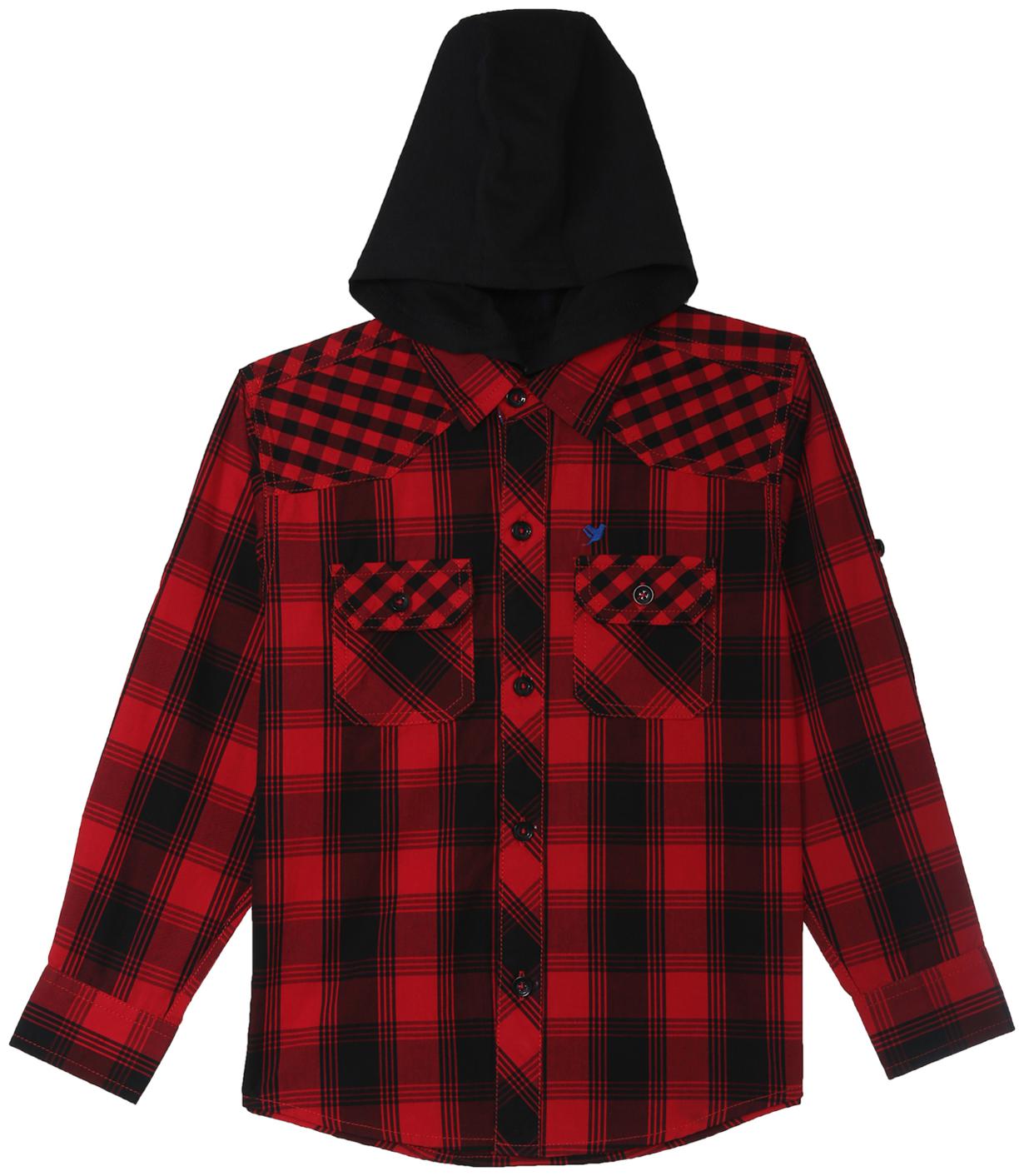

612 League Boy Cotton Checked Shirt Red