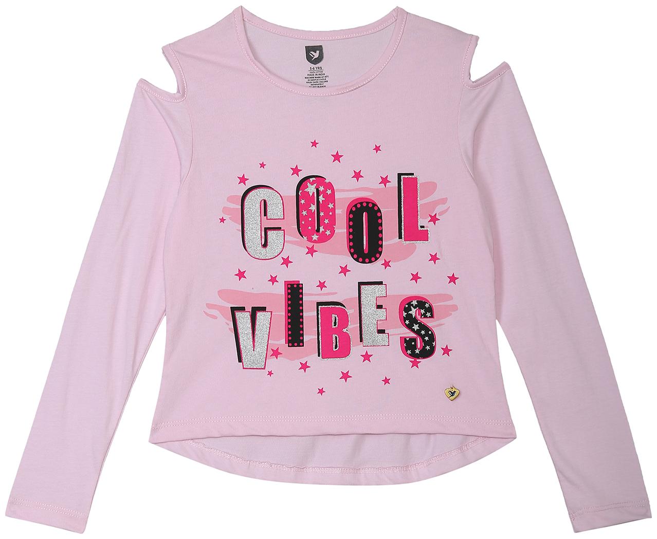 

612 League Girl Cotton Printed Top - Pink