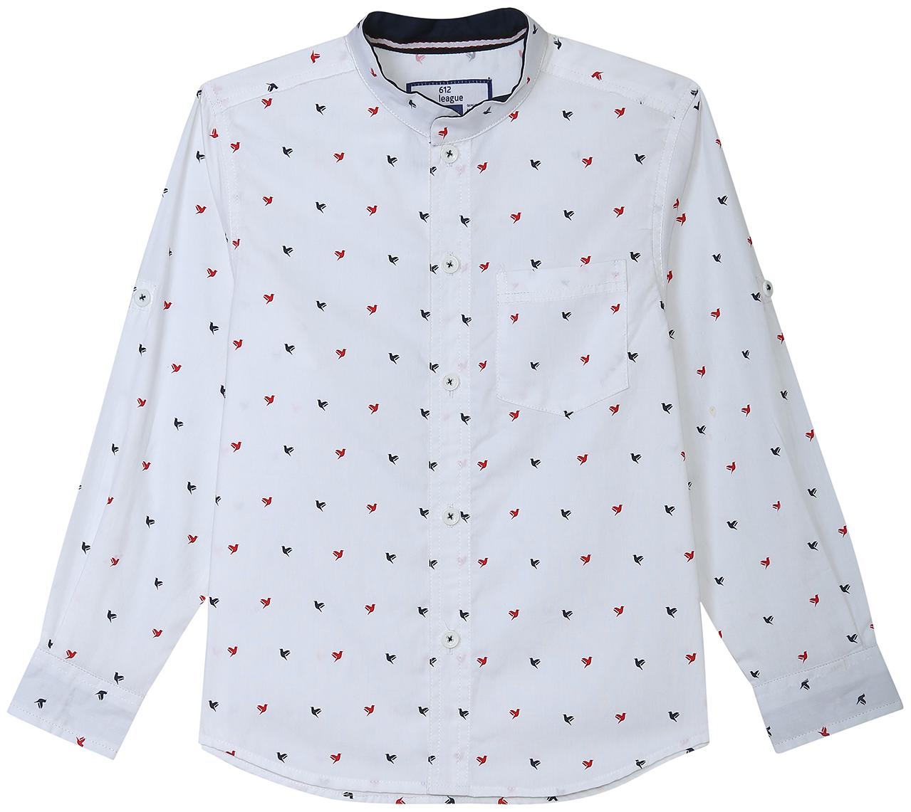

612 League Boy Cotton Polka dots Shirt White