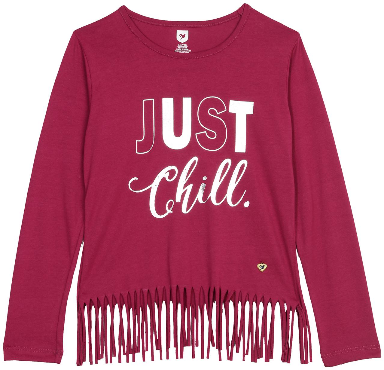 

612 League Girl Cotton Printed Top - Maroon