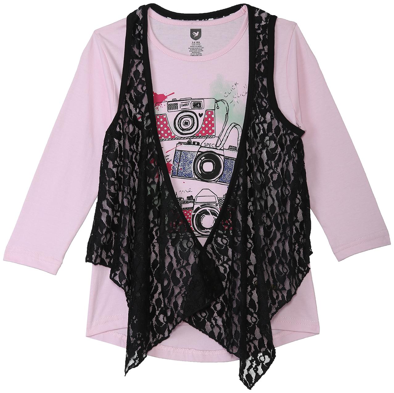 

612 League Girl Cotton Printed Top - Multi
