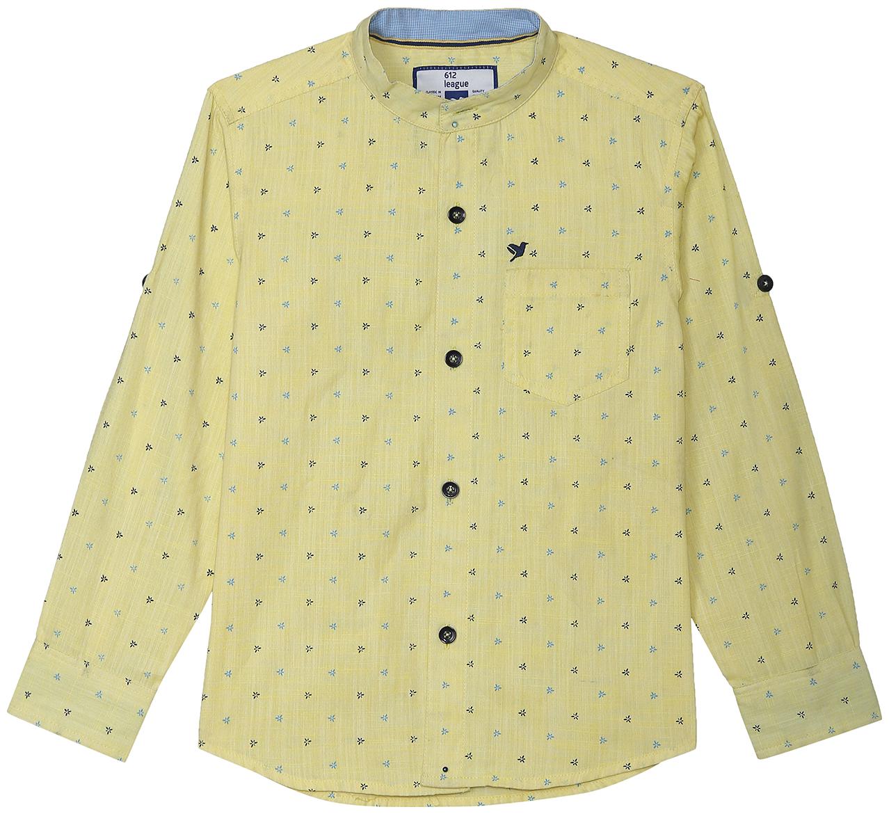 

612 League Boy Cotton Printed Shirt Yellow