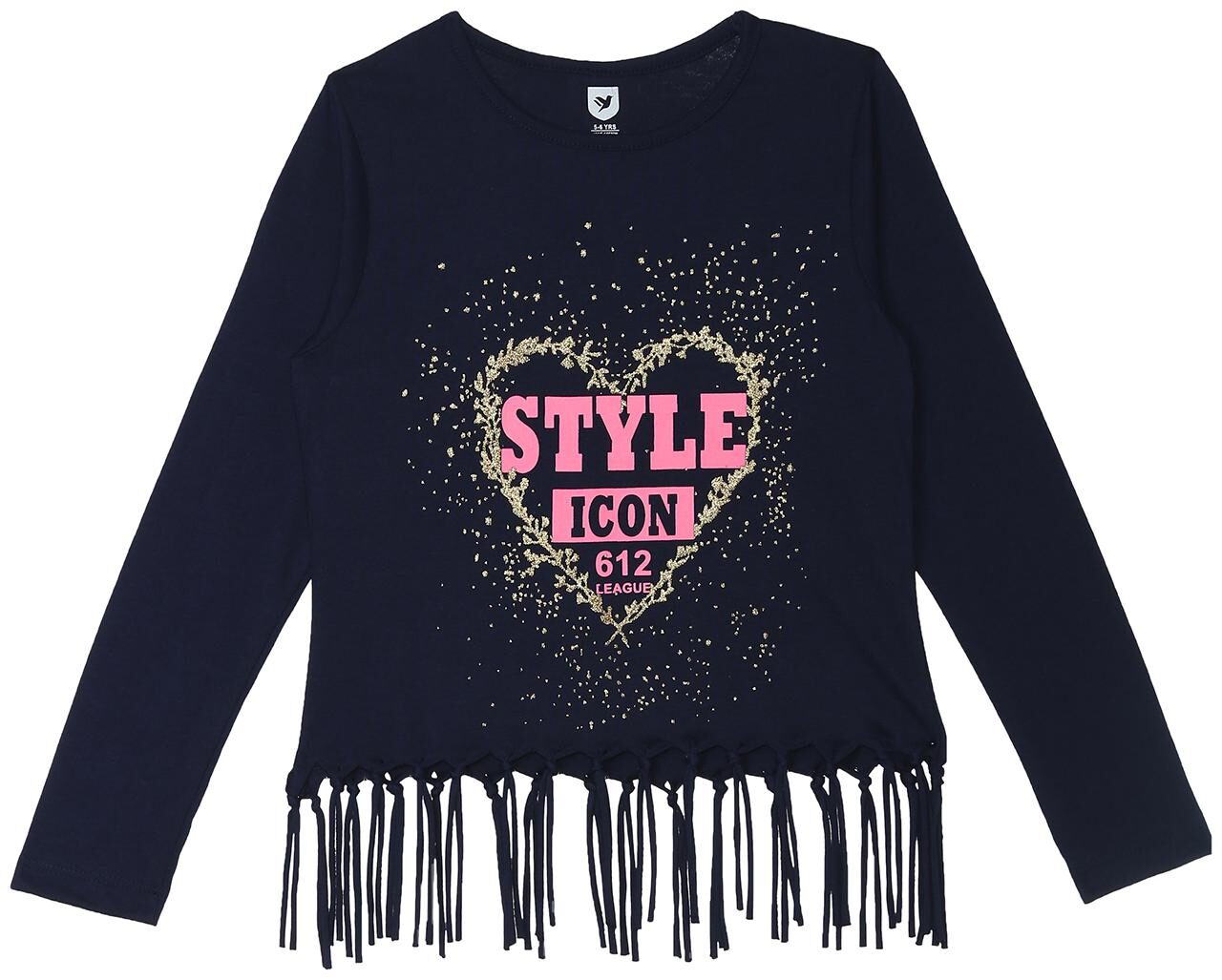 

612 League Girl Cotton Printed Top - Blue