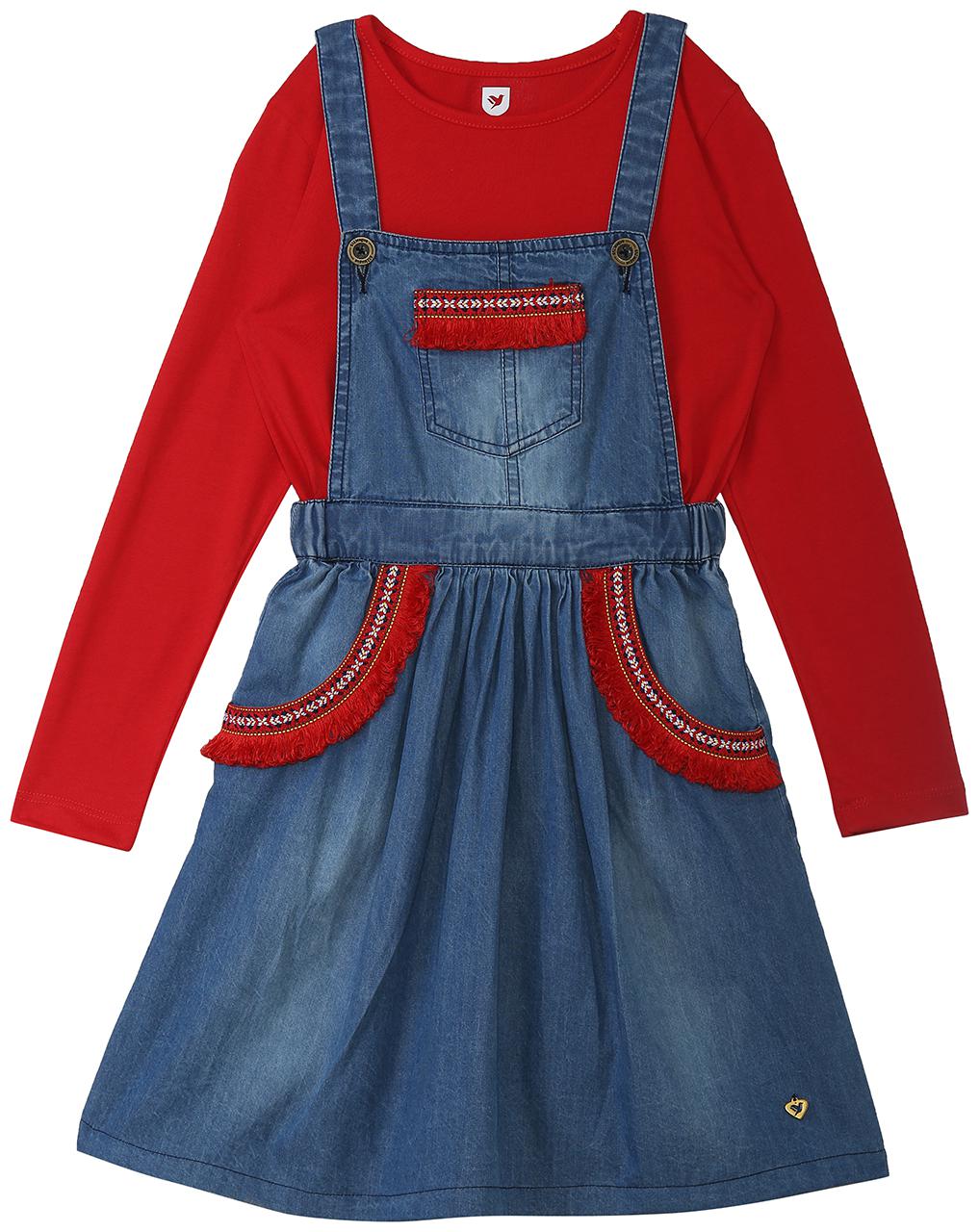 

612 League Multi Cotton Full Sleeves Knee Length Princess Frock ( Pack of 1 )