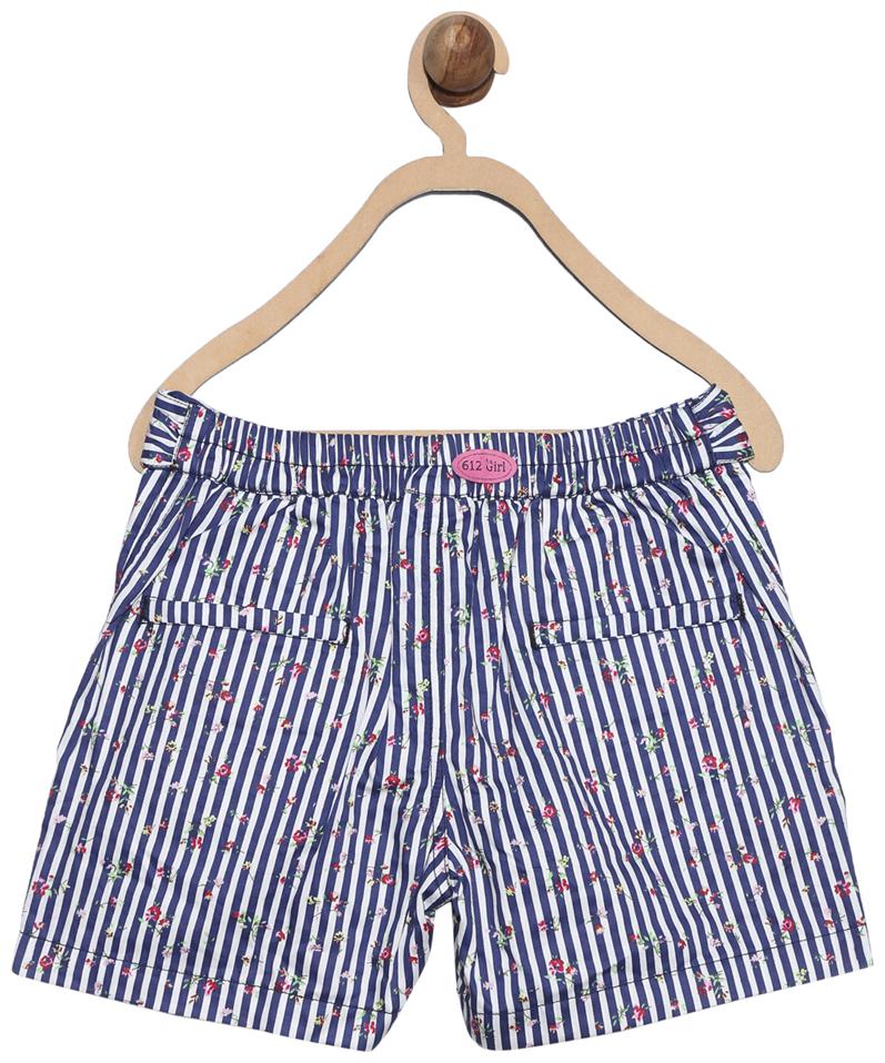 

612 League Girl Cotton Embroidered Regular shorts - Orange