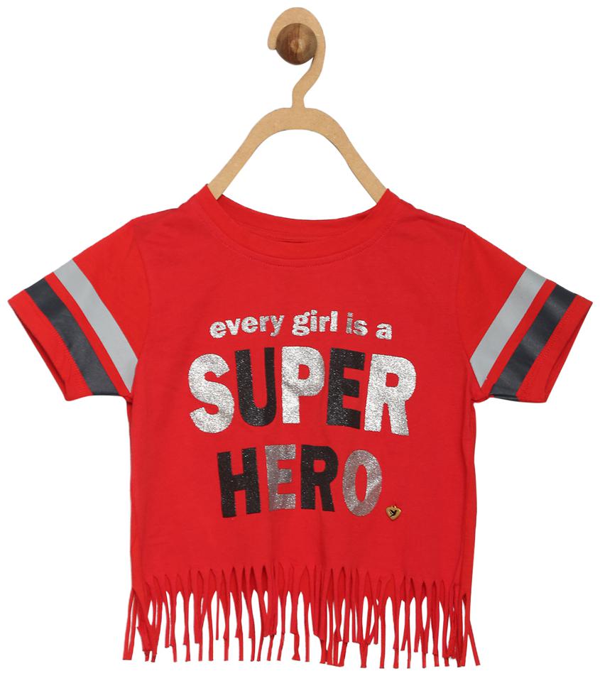 

612 League Girl Cotton Solid Top - Red