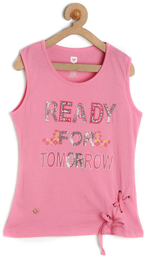 

612 League Girl Cotton Printed Top - Pink