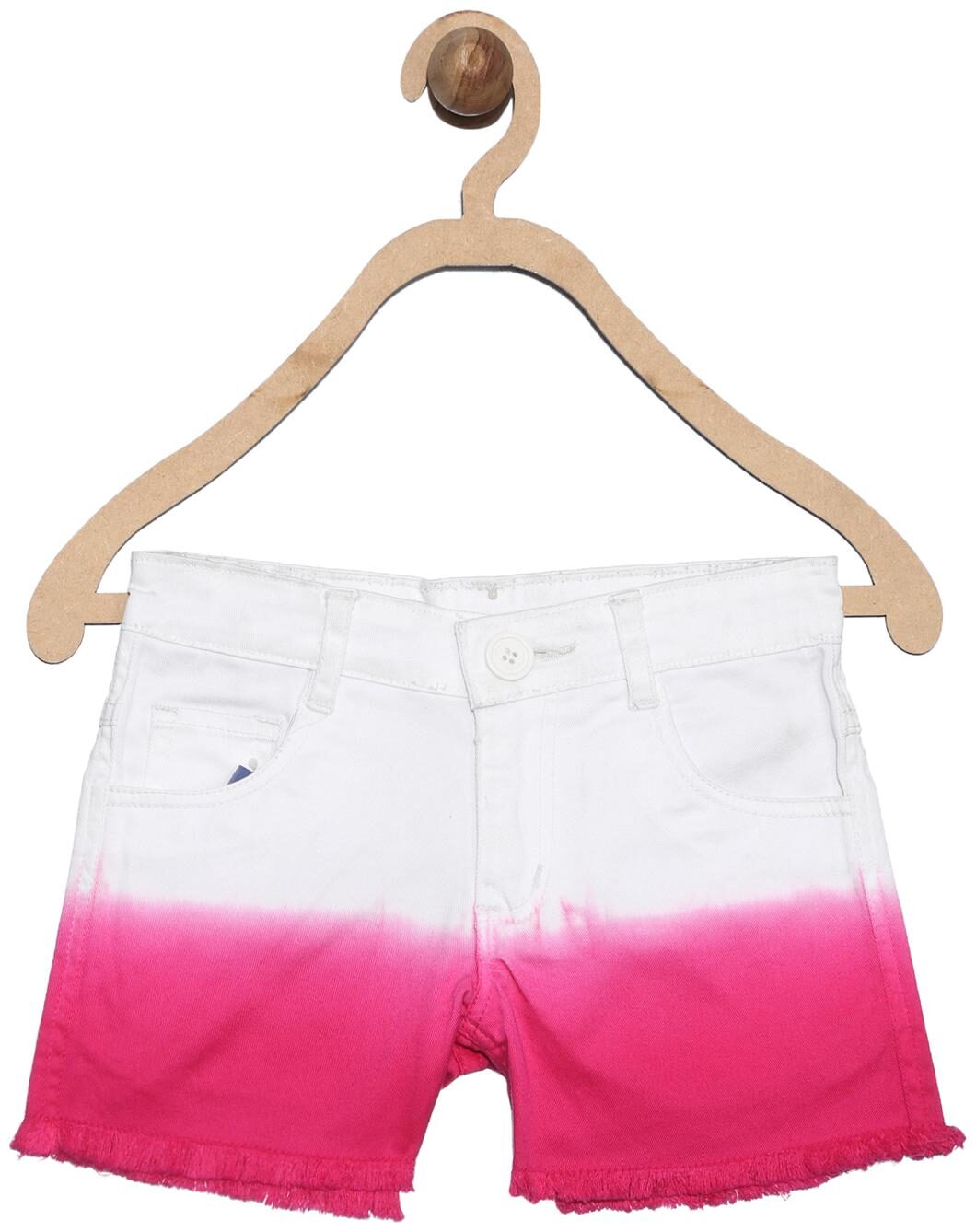 

612 League Girl Cotton Solid Regular shorts - Pink