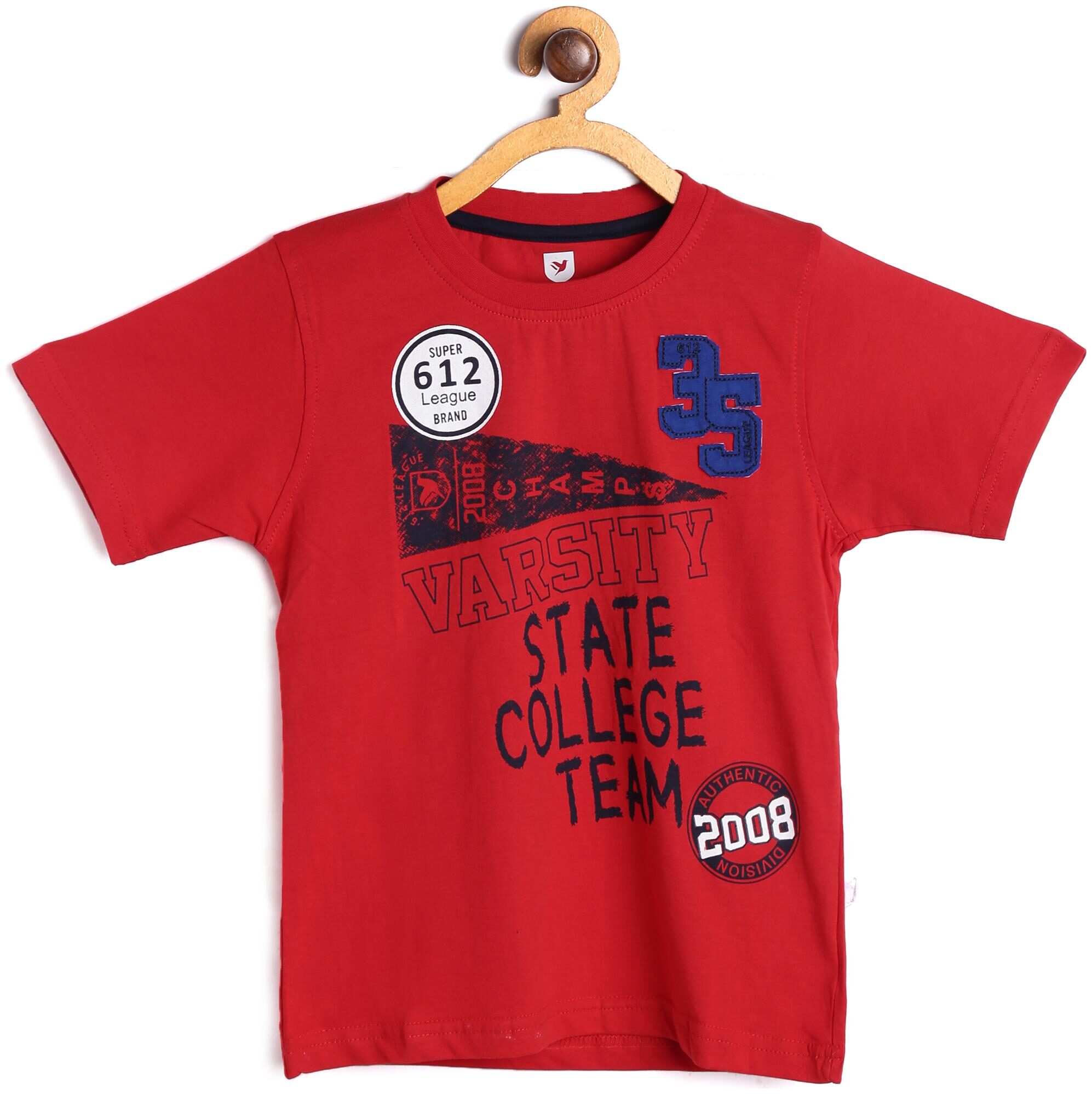 

612 League Boy Cotton Printed T-shirt - Red