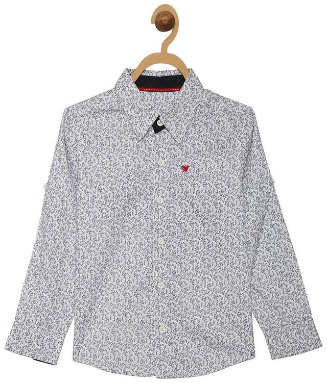 612 League Boy Cotton Solid Shirt White