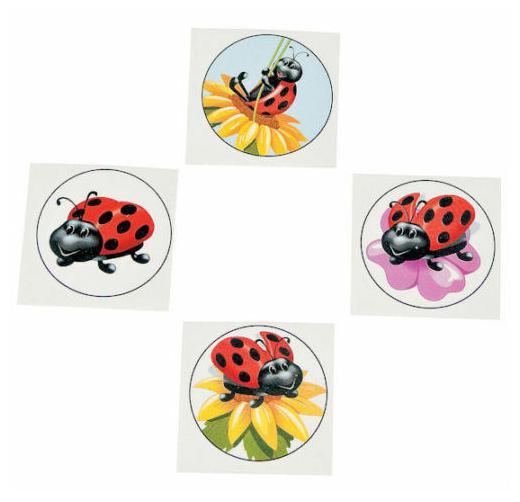 

72 Ladybug Temporary Tattoos Kids Birthday Party Favors