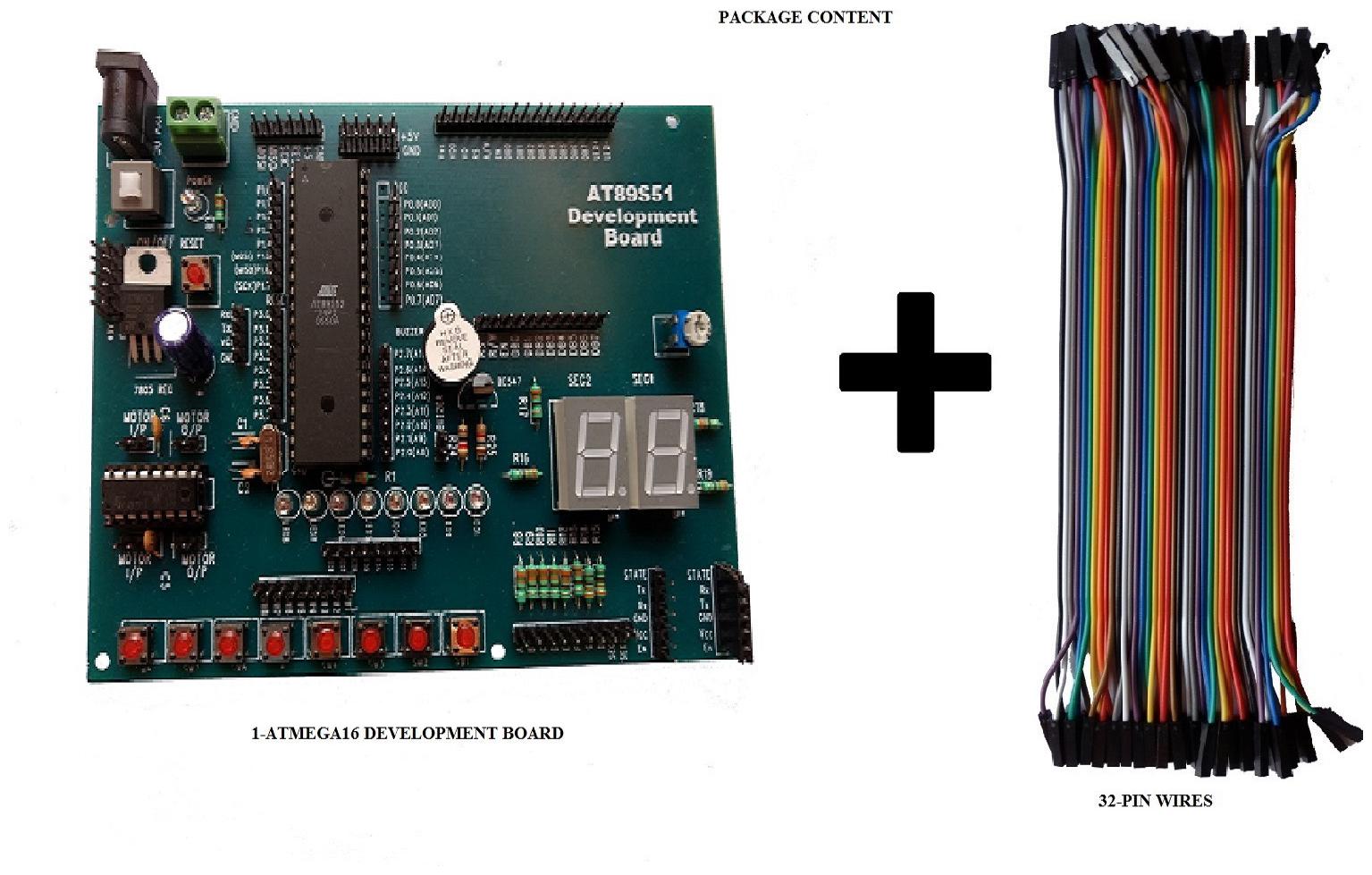 

8051 Microcontroller Development Board With AT89S52 L293D IC 32-Pin Wires