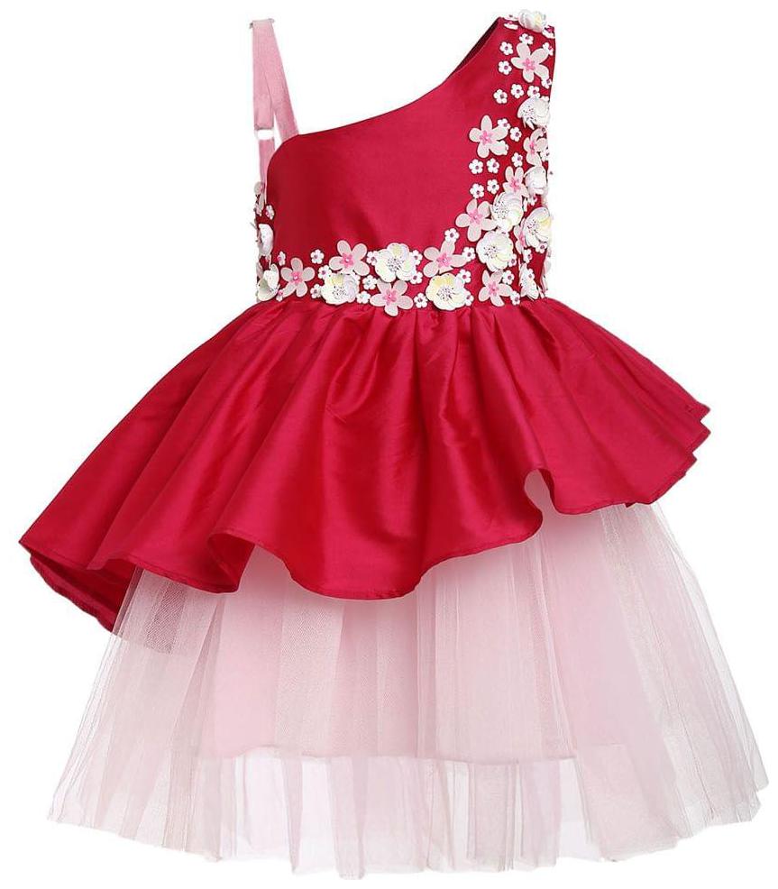 

A Little Fable Pink Polyester Blend Sleeveless Knee Length Princess Frock ( Pack of 1 )