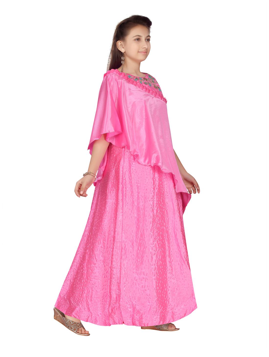 

Aarika Girl s Art silk Solid Sleeveless Gown - Pink