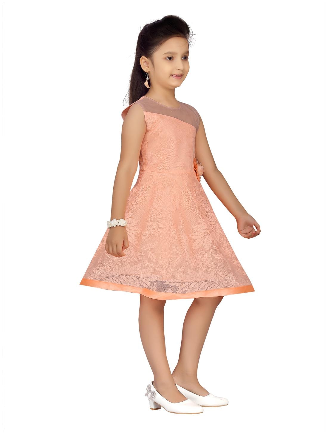 

Aarika Orange Net Sleeveless Knee Length Princess Frock ( Pack of 1 )