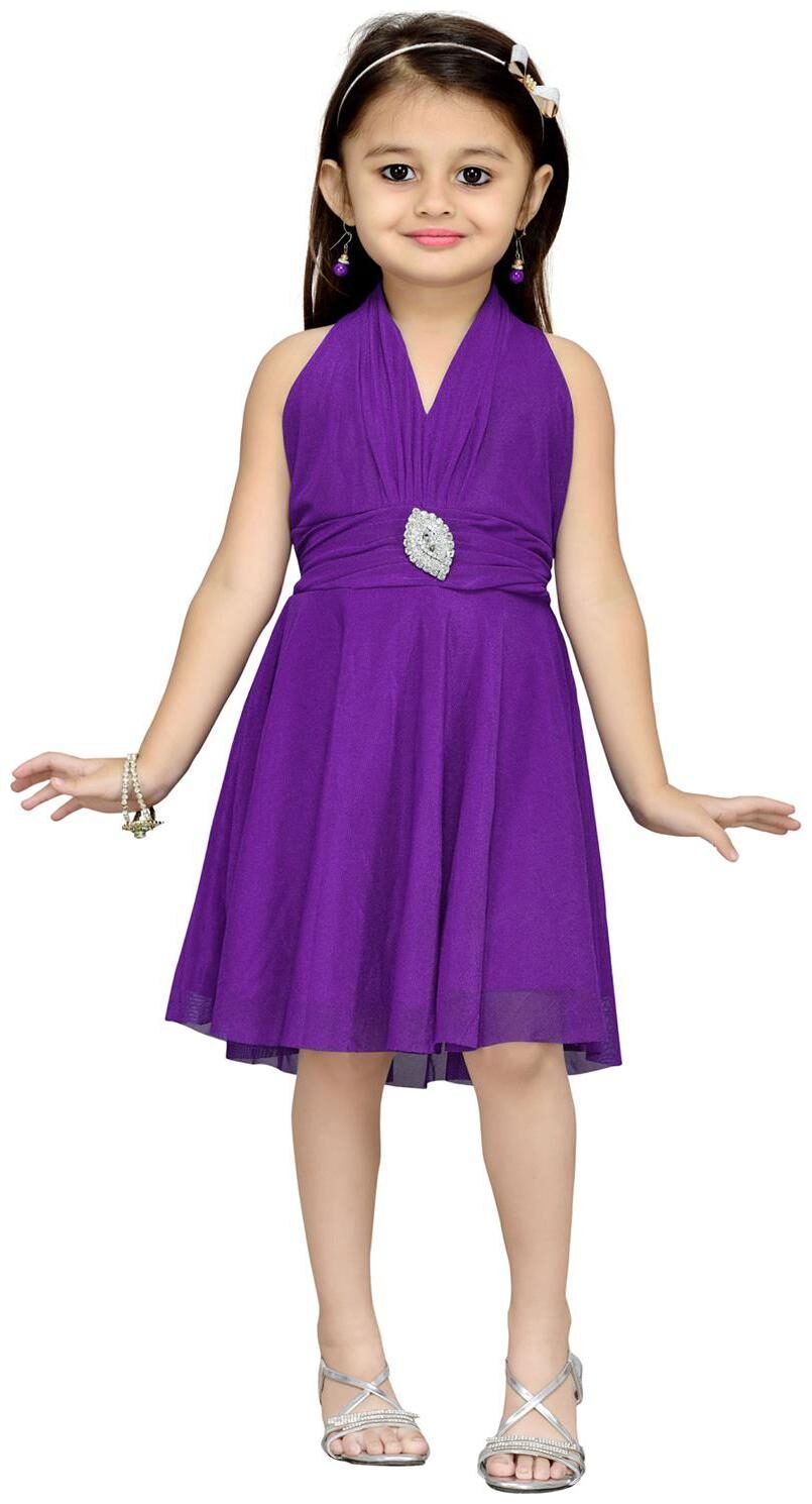 

Aarika Purple Net Sleeveless Knee Length Princess Frock ( Pack of 1 )