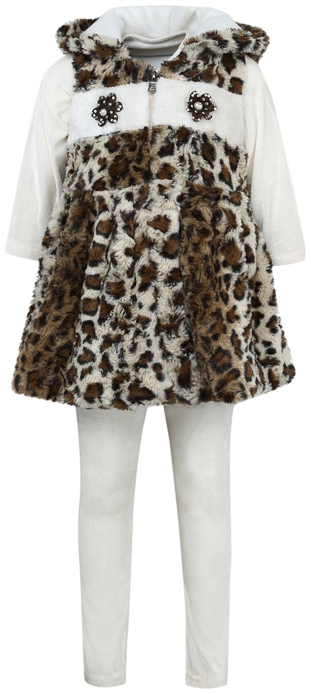 

Aarika Baby girl Top bottom set - White Brown