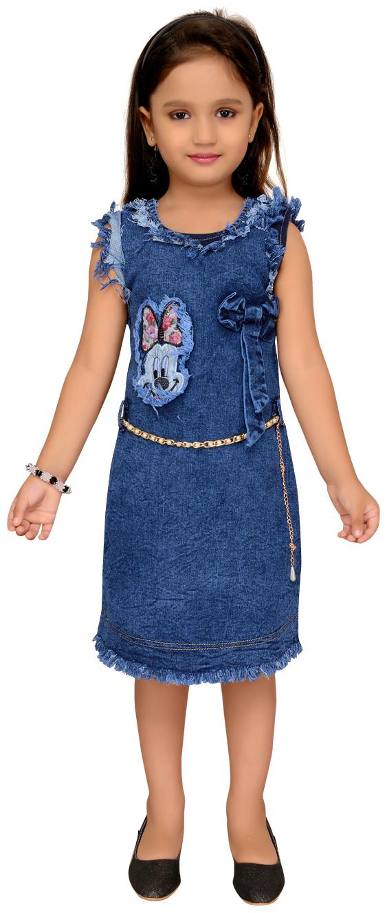 

Aarika Blue Denim Sleeveless Knee Length ( Pack of 1 )