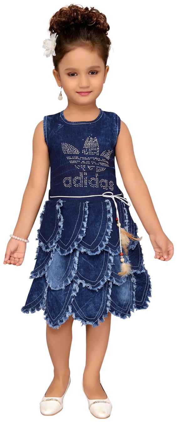 

Aarika Blue Denim Sleeveless Knee Length ( Pack of 1 )