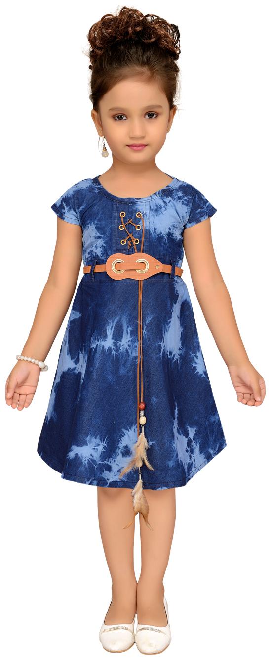 

Aarika Blue Denim Sleeveless Knee Length ( Pack of 1 )