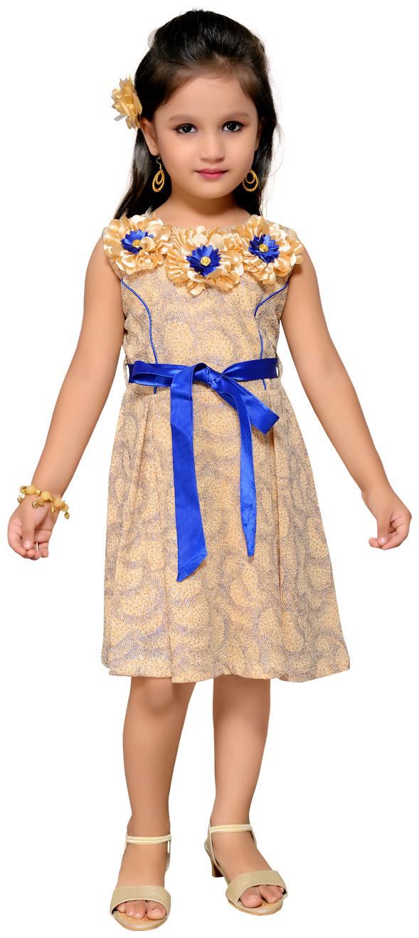

Aarika Blue Nylon Midi A-Line Dress