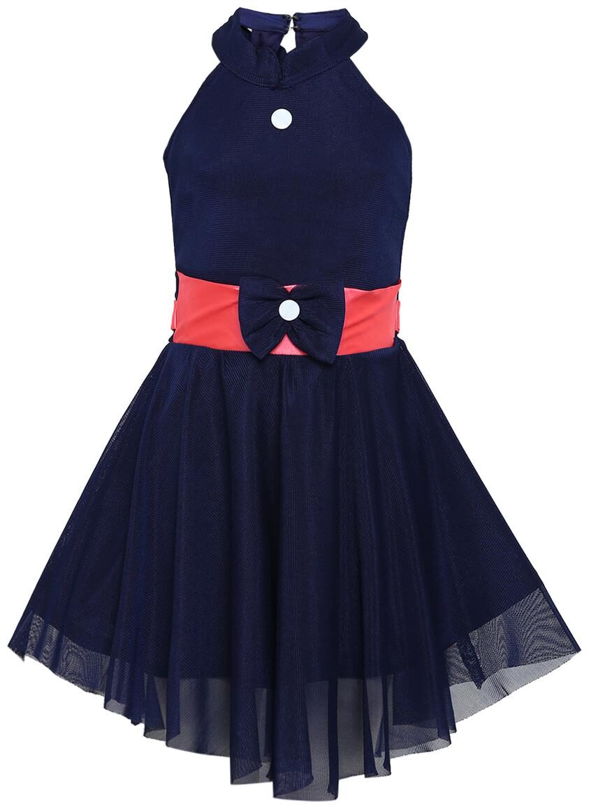 

Aarika Blue Nylon Sleeveless Knee Length Princess Frock ( Pack of 1 )