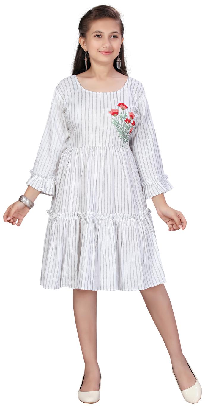 

Aarika Grey Cotton 3 4th Sleeves Knee Length Princess Frock ( Pack of 1 )