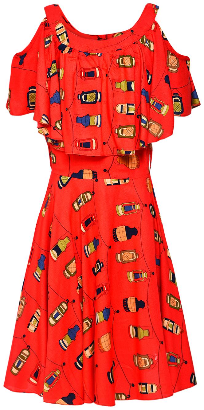 

Aarika Red Cotton Sleeveless Knee Length Princess Frock ( Pack of 1 )