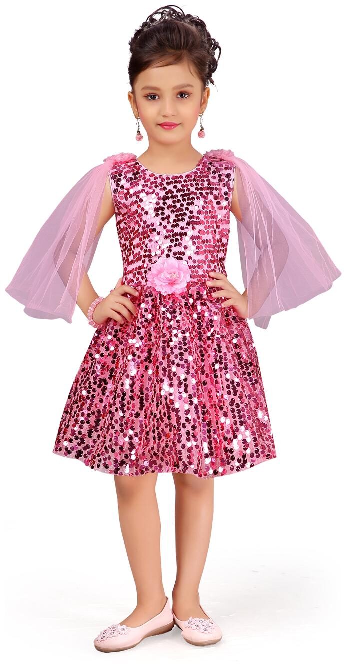 

Aarika Pink Polyester Sleeveless Knee Length Princess Frock ( Pack of 1 )