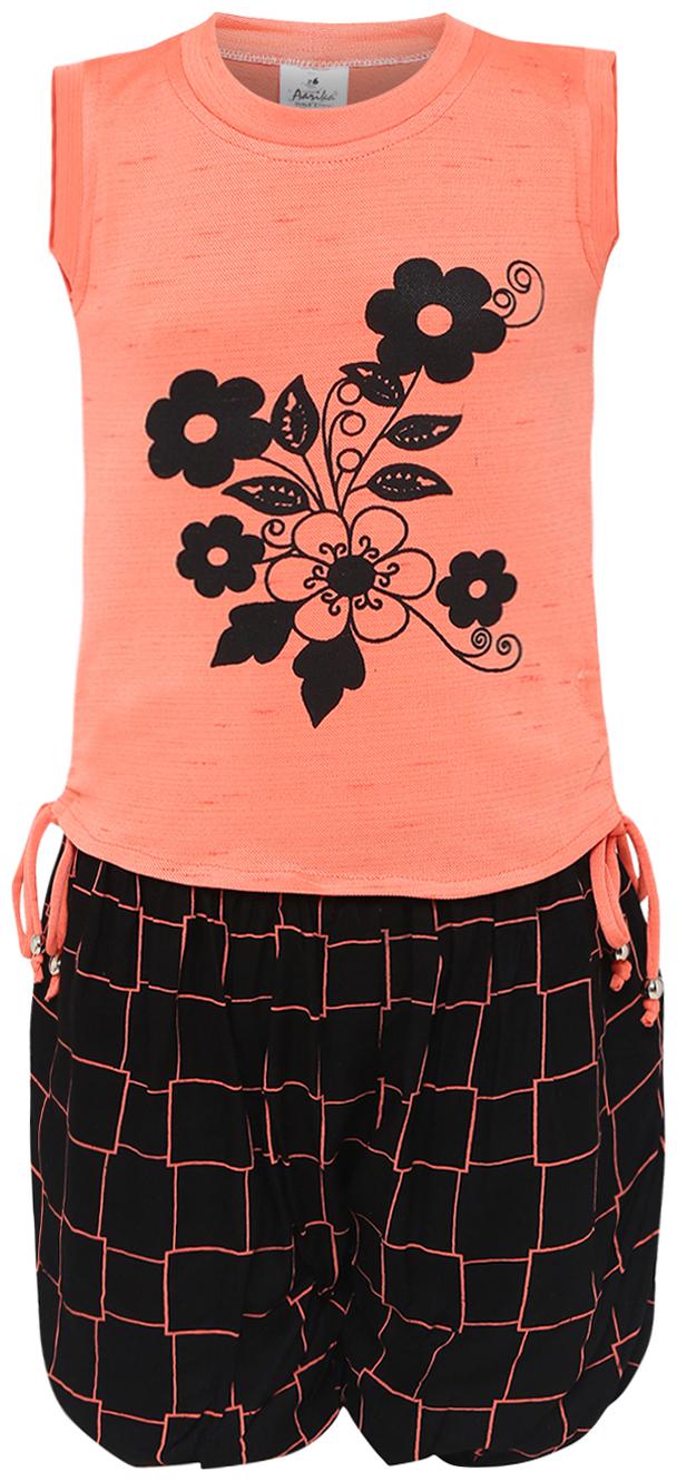 

Aarika Girl Nylon Top Bottom Set - Orange