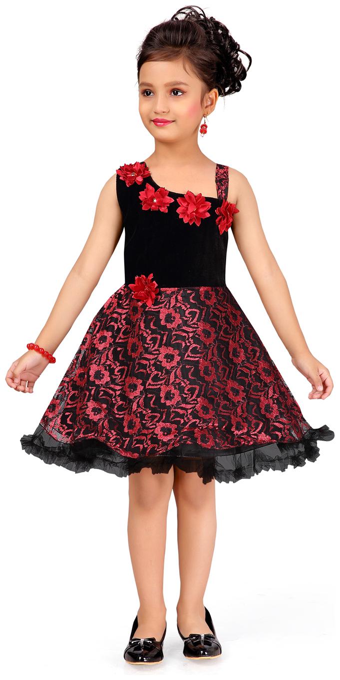 

Aarika Black Polyester Sleeveless Knee Length Princess Frock ( Pack of 1 )