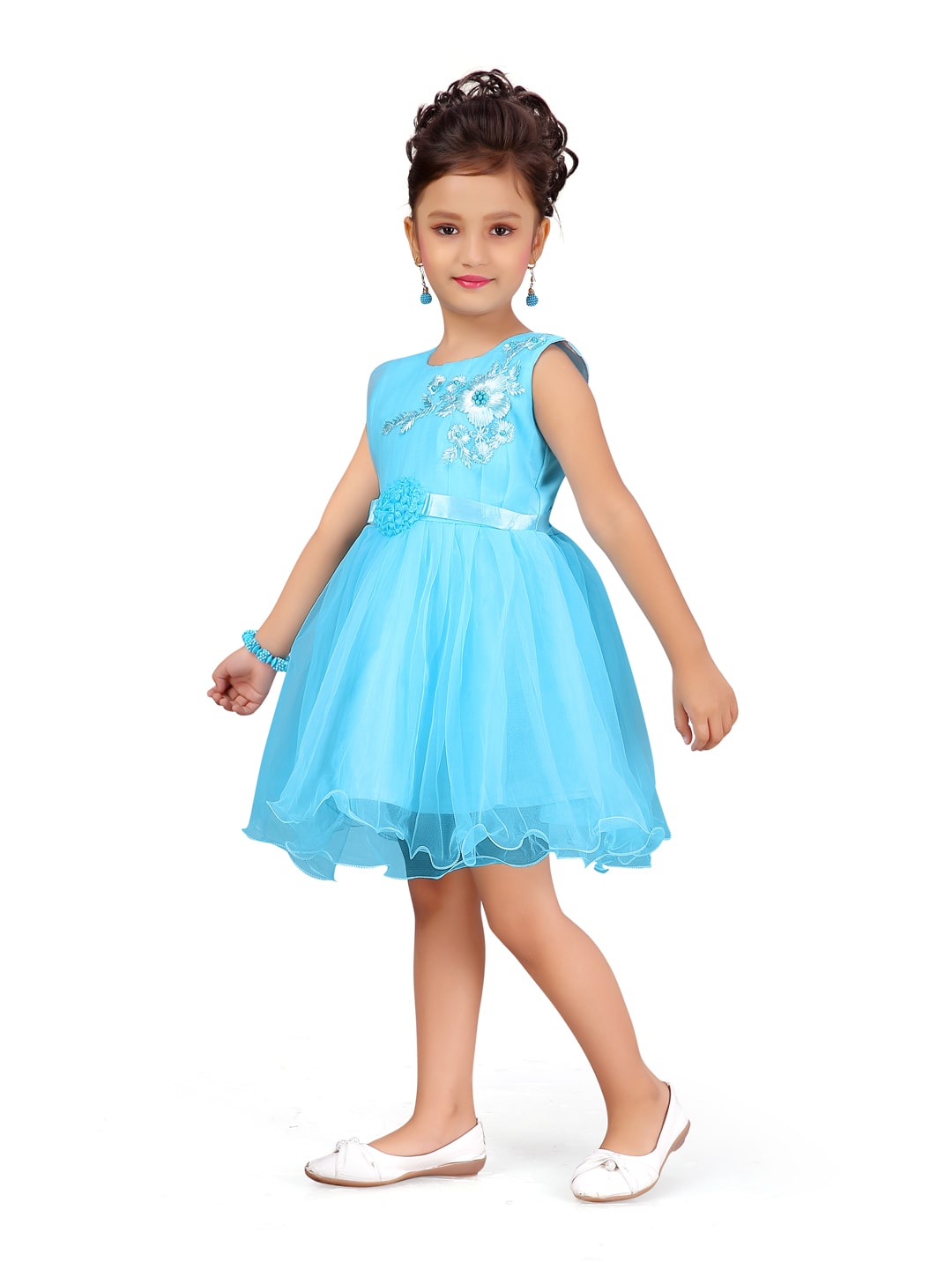 

Aarika Blue Polyester Sleeveless Knee Length Princess Frock ( Pack of 1 )