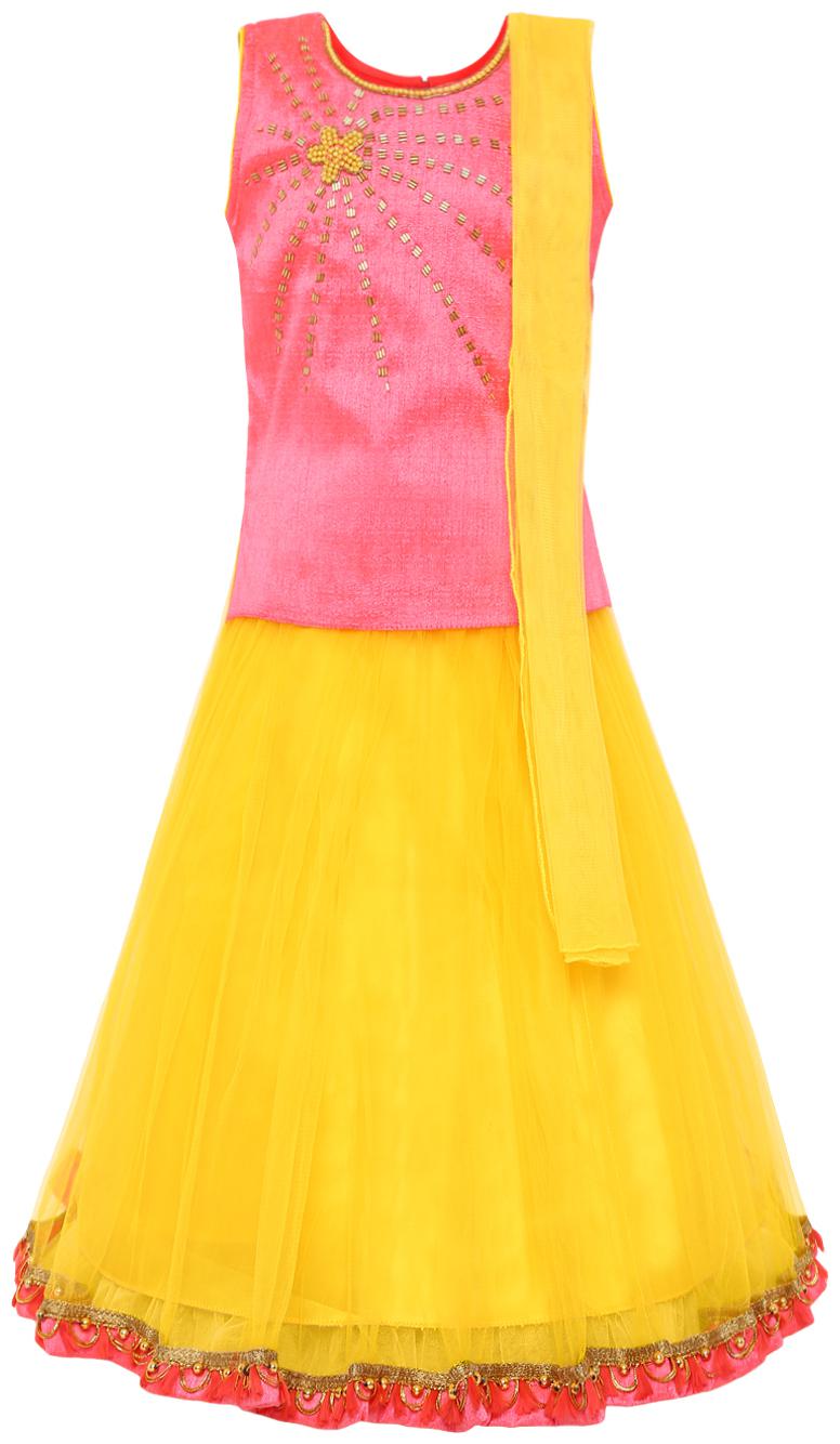

Aarika Girl s Silk Lehenga Choli Dupatta Set