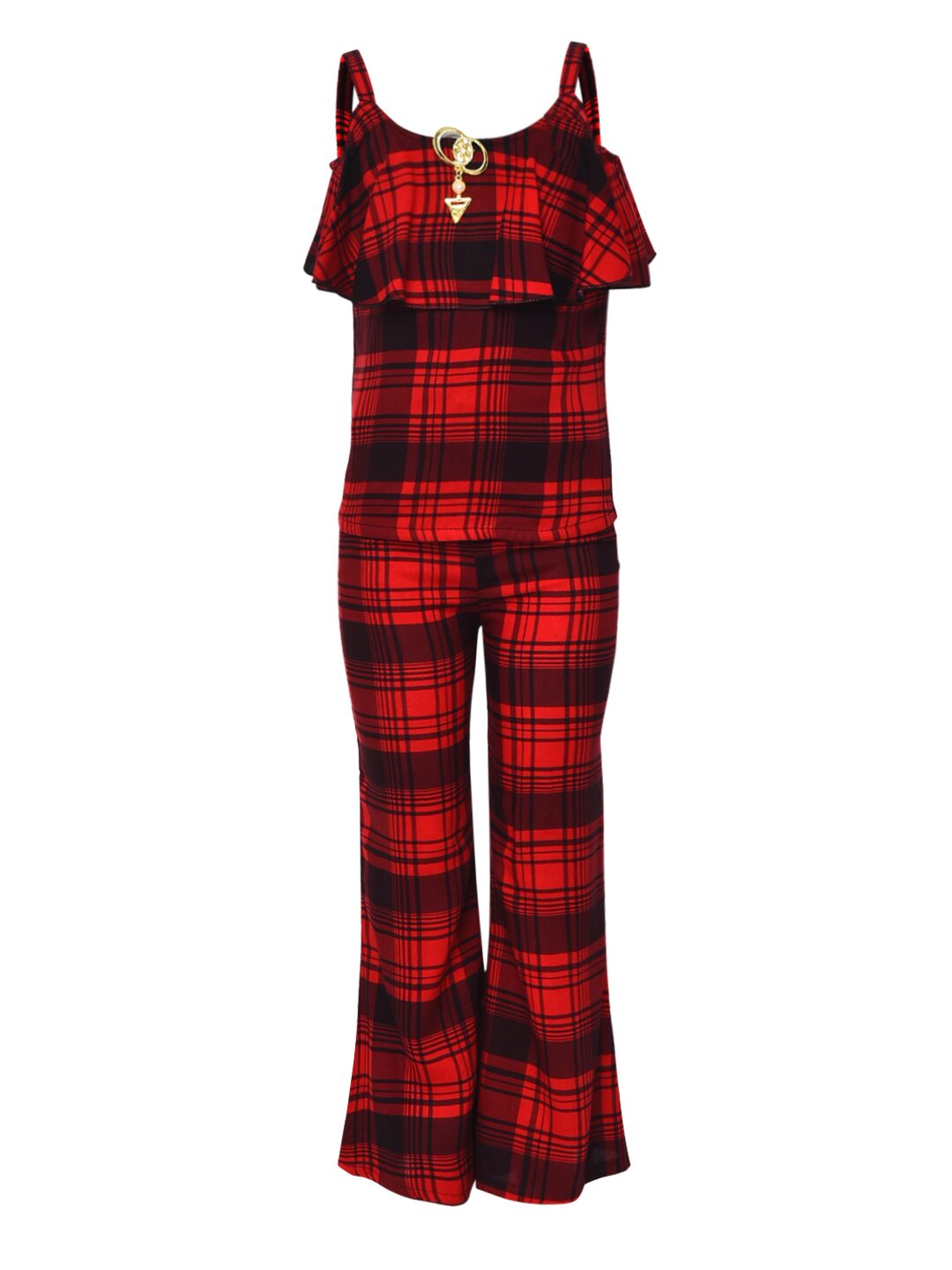 

Aarika Girl Rayon Top Bottom Set - Red